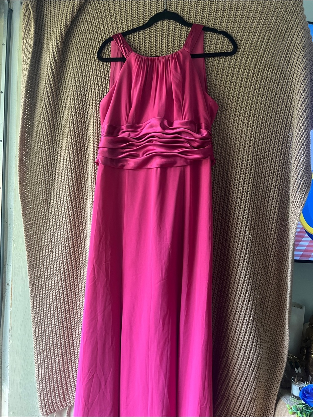 David's Bridal Fuchsia Sleeveless Maxi Dress